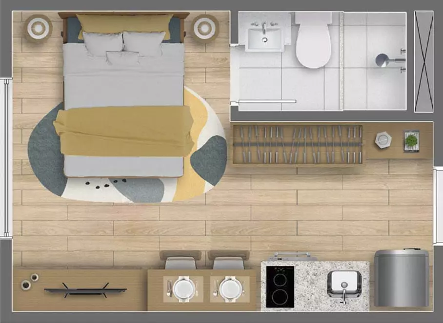 17 Studio com 17 metros